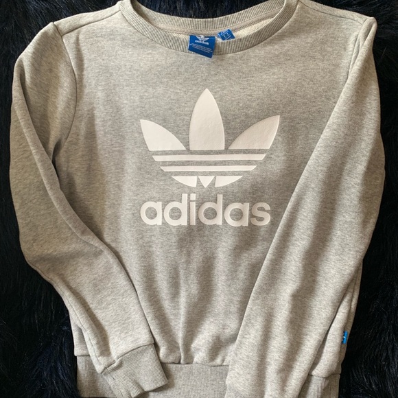adidas Tops - Adidas Trefoil Crew Neck Sweater XS Grey